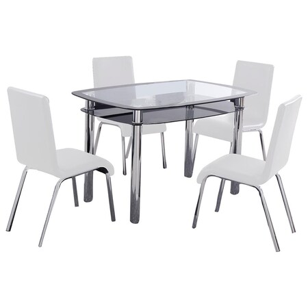 Kd Gabinetes 5 Piece Contemporary Dinette Set, White KD2204796